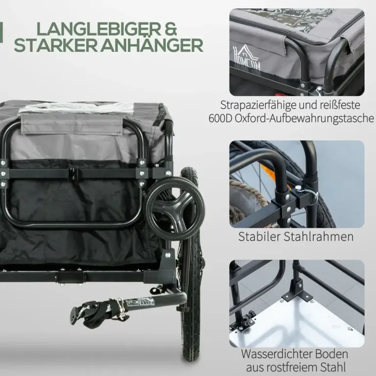 Cykelkärra och Transportvagn 2-i-1 Lastvagn Dragstång