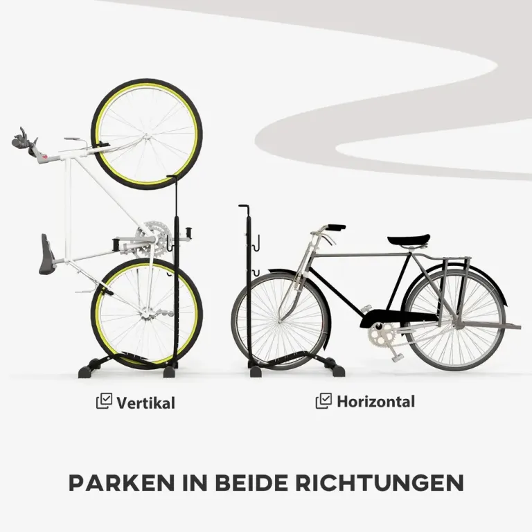 Cykelställ Cykelstativ Metall av Stål Vertikalt Horisontellt