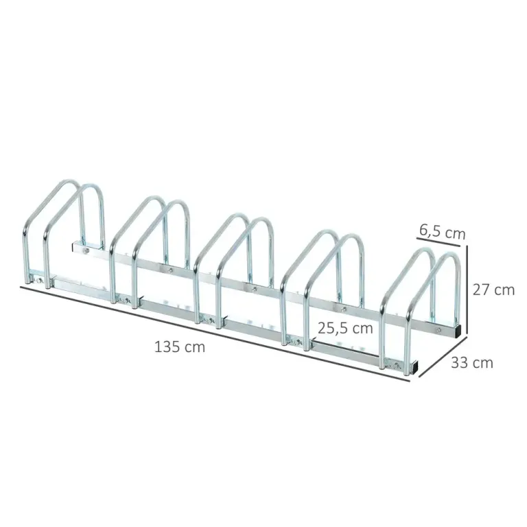 Cykelställ Flexibelt för 5 Cyklar 130 x 33 x 27 Cm