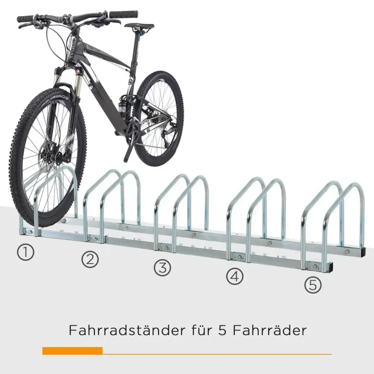 Cykelställ Flexibelt för 5 Cyklar 130 x 33 x 27 Cm