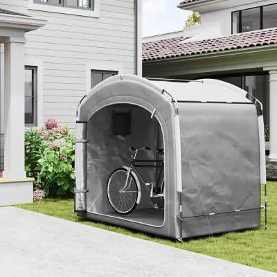 Cykeltält för 3–4 Cyklar, Mörkgrått Portabelt Cykelgaragetält