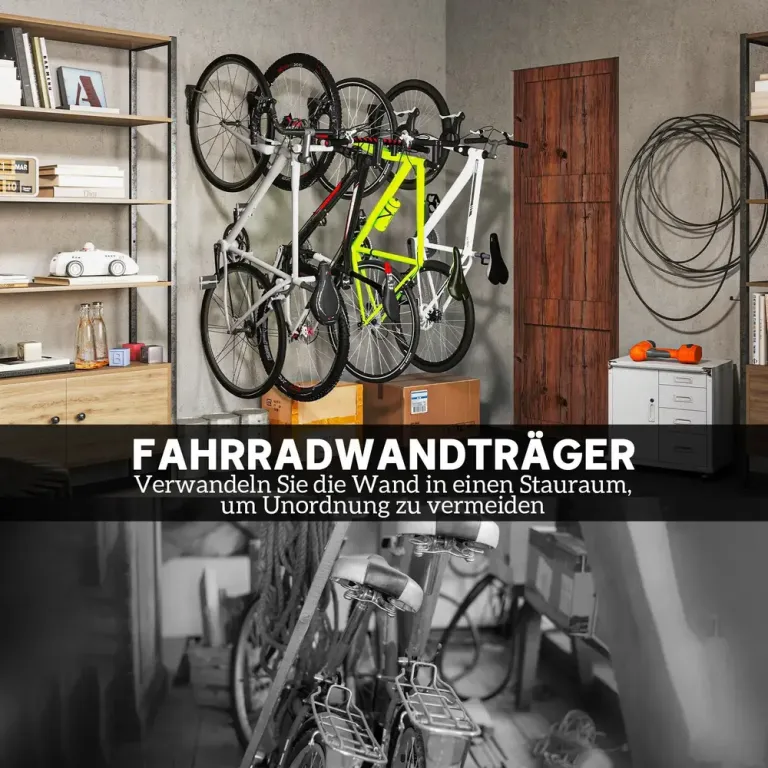 Cykelväggfäste Cykelställ Vertikalt Svart av Metall Väggmonterade