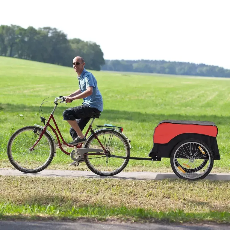 Hopfällbar Cykelvagn och Lastkärra, Röd/Svart Lastvagn Överdrag