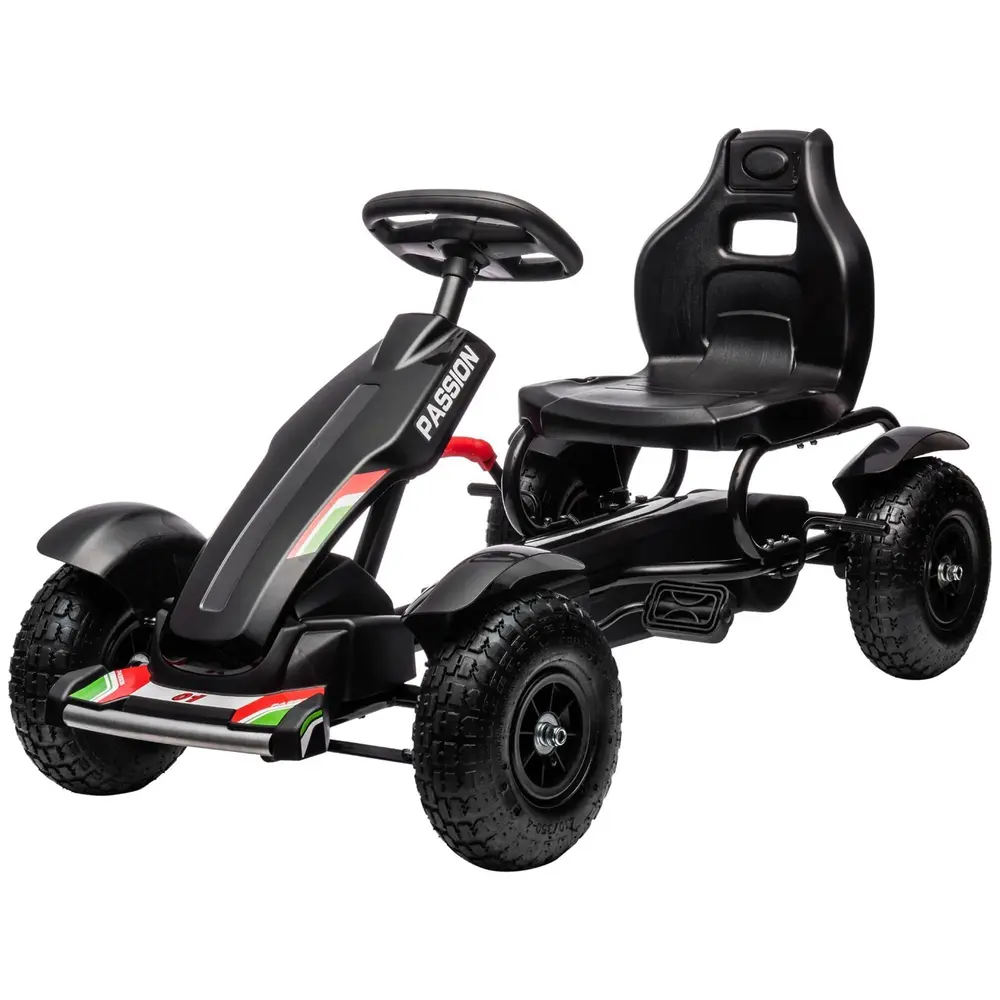 Trampbil Gokart Svart av Metall och Plast för Barn 5-12 År