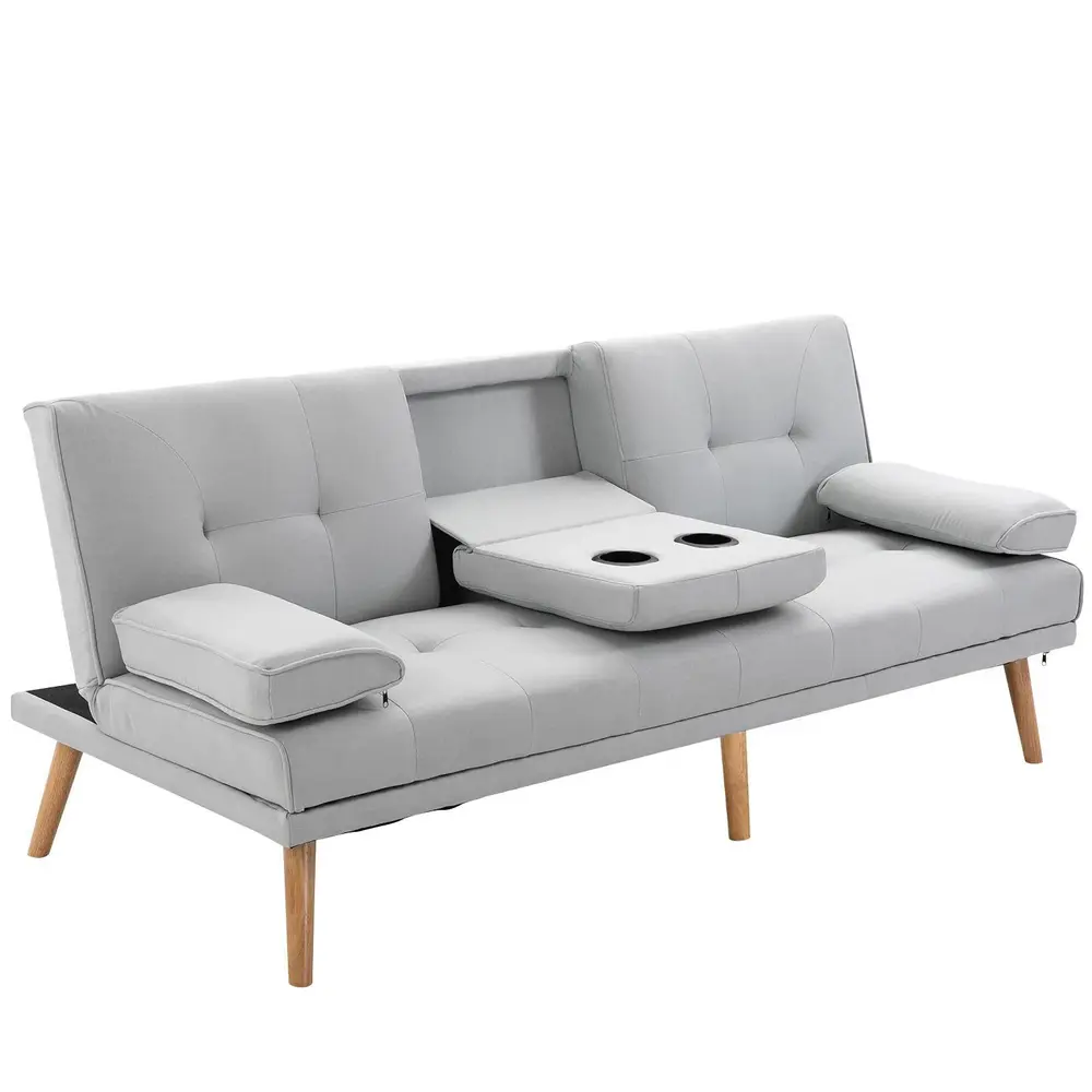 Bäddsoffa Linnetyg 3-Sits Soffa som Bäddas 181 x 77 x 72 Cm