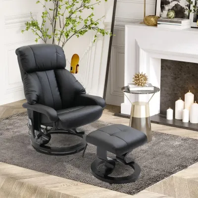TV-Fåtölj Relaxstol Svart av Konstläder 76 x 80 x 102 cm