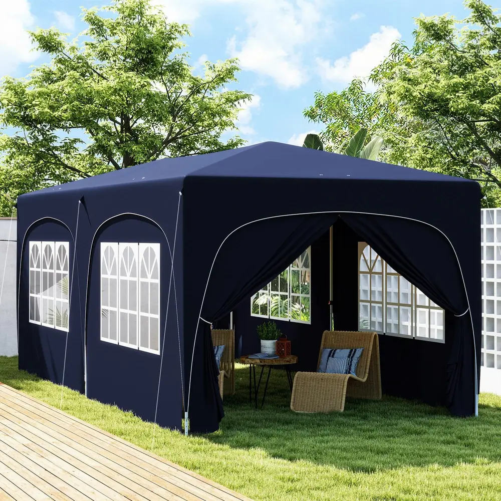 Lusthus Paviljong Pop-Up Partytält Vit av Polyester 3 x 6 M