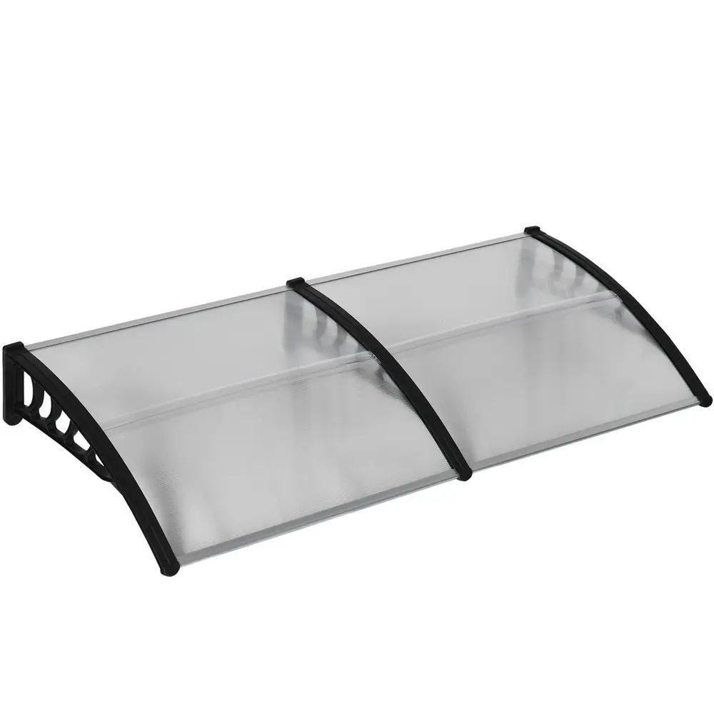 Entrétak 200 x 96 cm, Transparent med Svart Ram