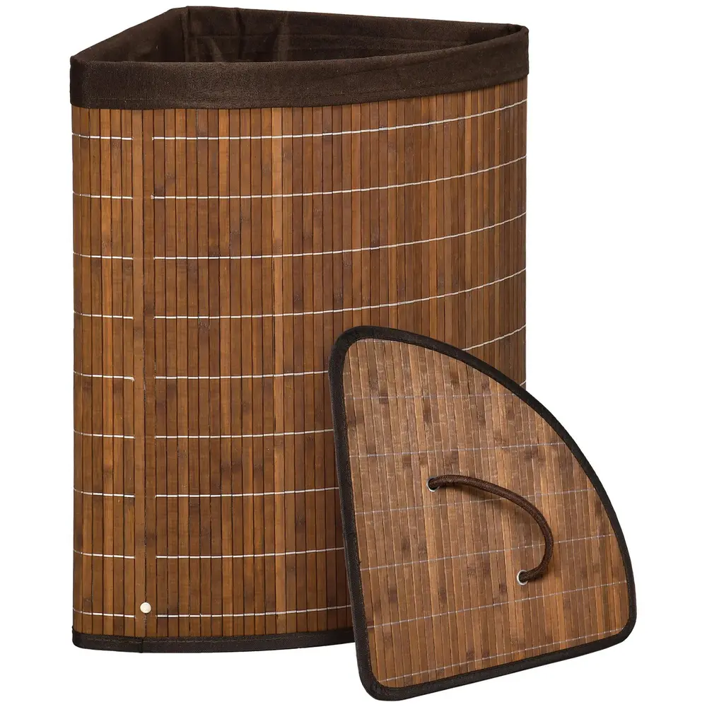Tvättkorg med Avtagbart Lock 55 L Brun 38 x 38 x 57 Cm