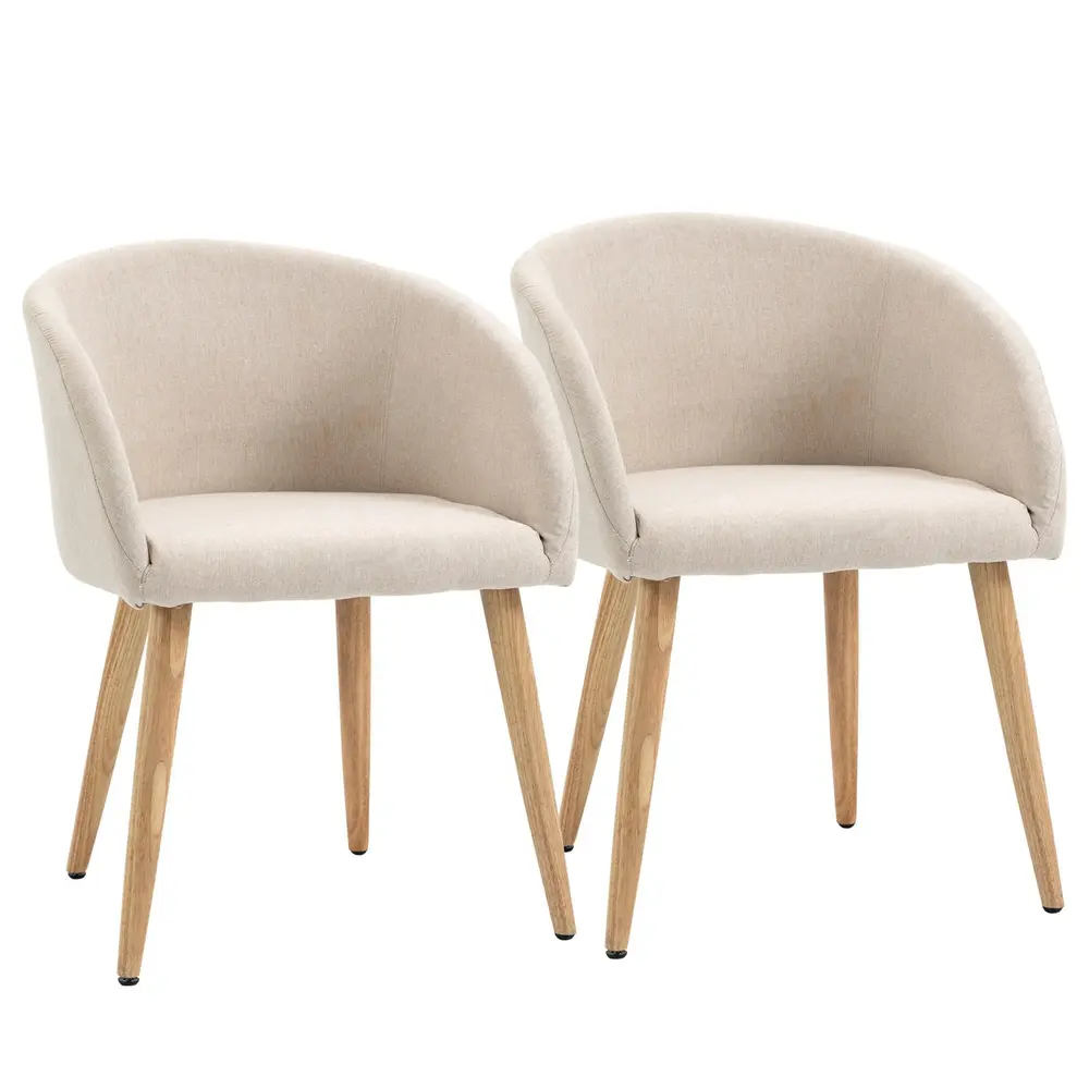 Matsalsstolar 2-pack Prisvärd Beige Tyg i Skandinavisk