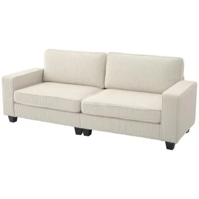 3-Sits Soffa med Armstöd Krämvit 227 x 84 x 87 cm