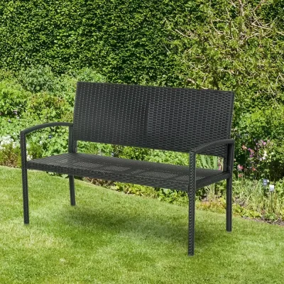 Trädgårdsbänk Konstrotting 2-Sits Parkbänk 122 x 60 x 87 cm