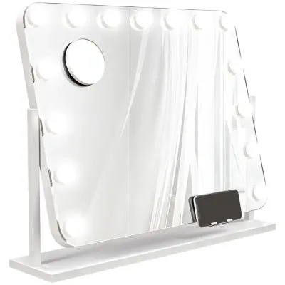 LED-Sminkspegel 3 Ljuslägen Dimbar 62,5 x 49,5 cm, Vit