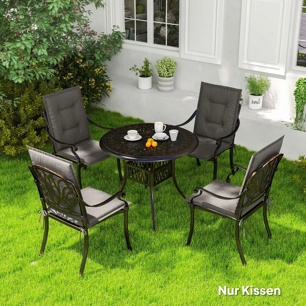 Stolsdynor Sittdynor Set 4 Mörkgrå 108 x 50 x 5 Cm