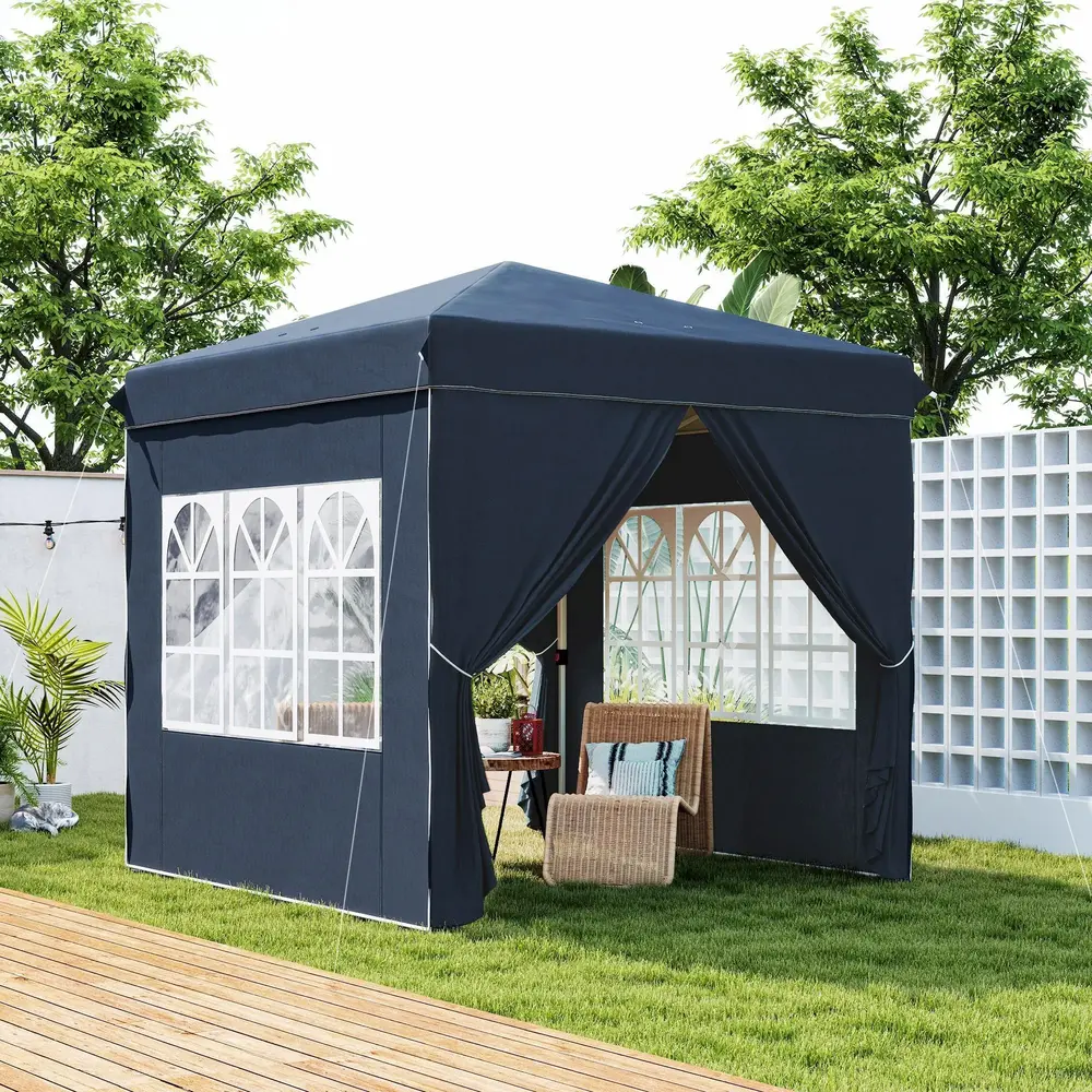 Lusthus Partytält Pop-Up Paviljong Vit 2,5 x 2,5 M