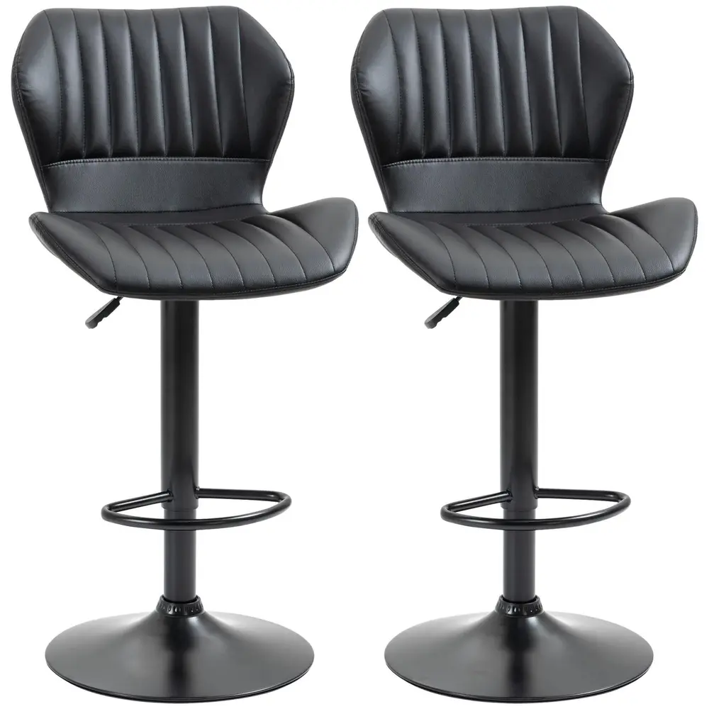 Barstolar i Konstläder 2-Pack 48,5 x 55,5 x 90-110 Cm