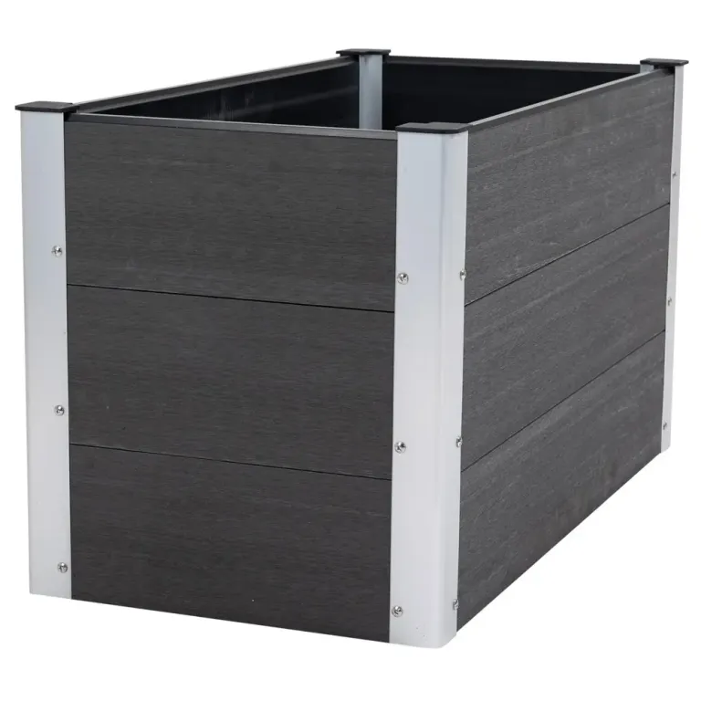 Upphöjd Bädd Växtlåda Wpc och Aluminium 100 x 50 x 50 cm