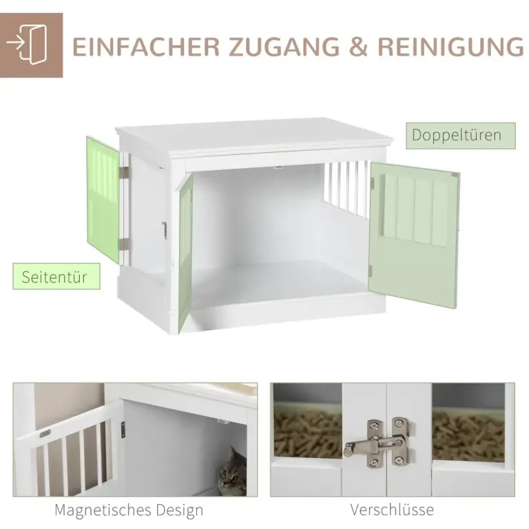 Hundbur Möbelmöbel 3 Dörrar Hundkoja 78 x 53 x 59,3 cm