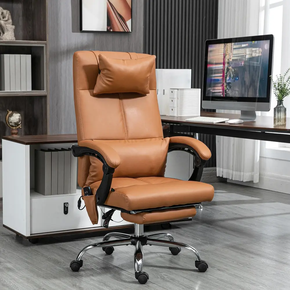 Kontorsstol Massagestol Ljusbrun av Konstläder Ergonomisk