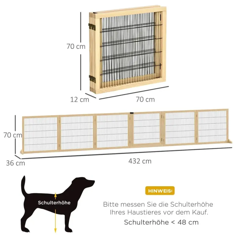 Dörrsäkerhetsgrind Hundgrind Natur av Furu Innehage Fällbar
