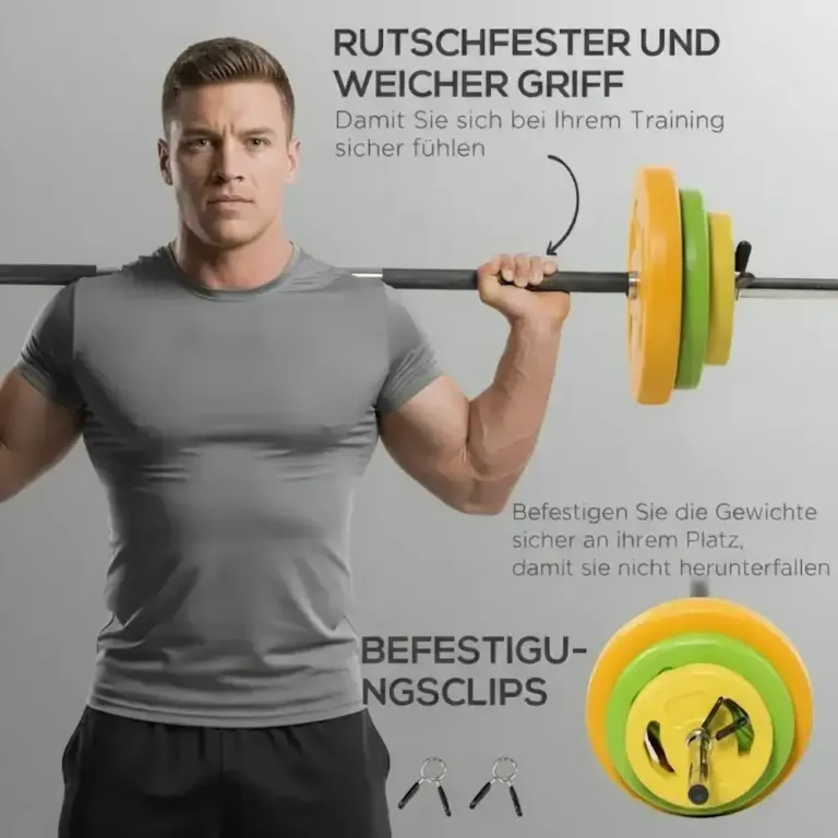 Hantelset 20 kg i Gjutjärn med Anslutningsrör Halkfritt