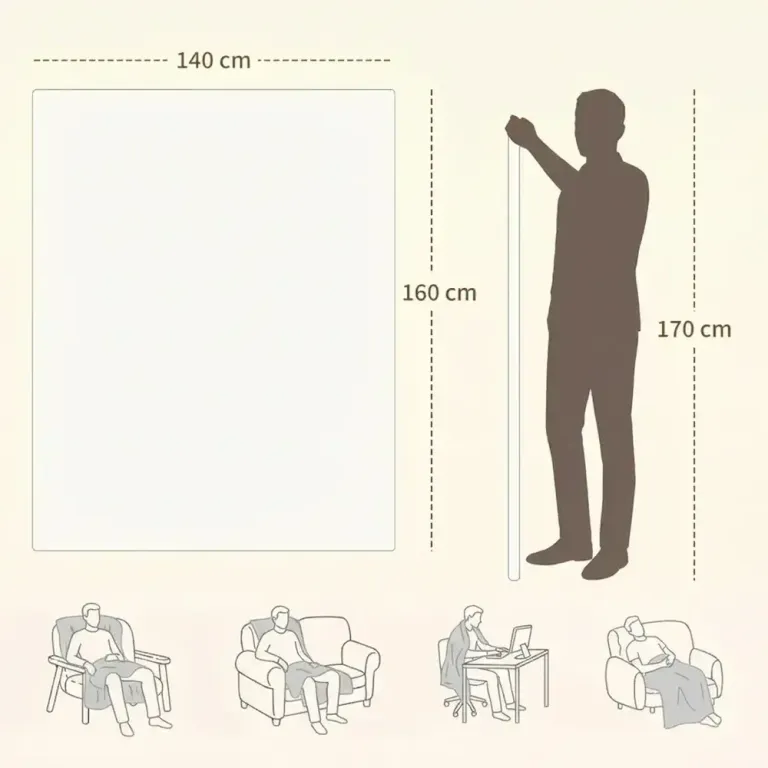 Elektrisk Värmefilt Dubbel med Timer 160 x 140 cm, Vit