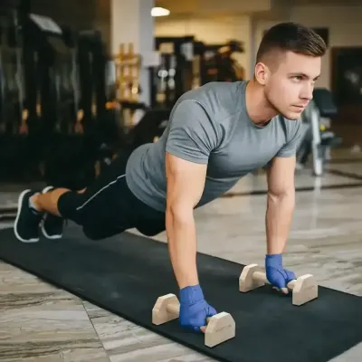 Push-Up Handtag 2-Pack i Bokträ Max 120 kg, Natur