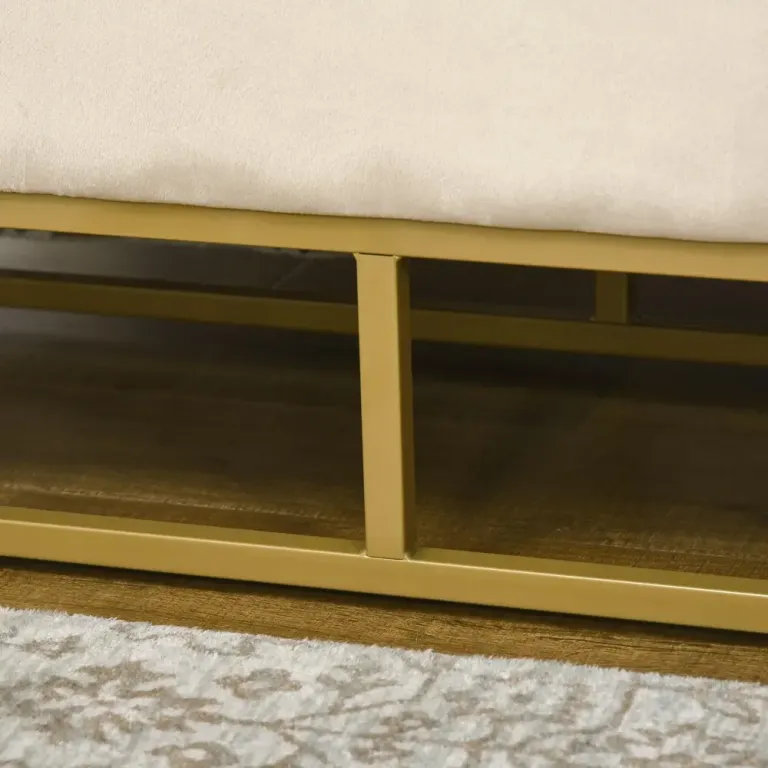 Bänk med Förvaringsutrymme Beige 110 x 44 x 49 cm