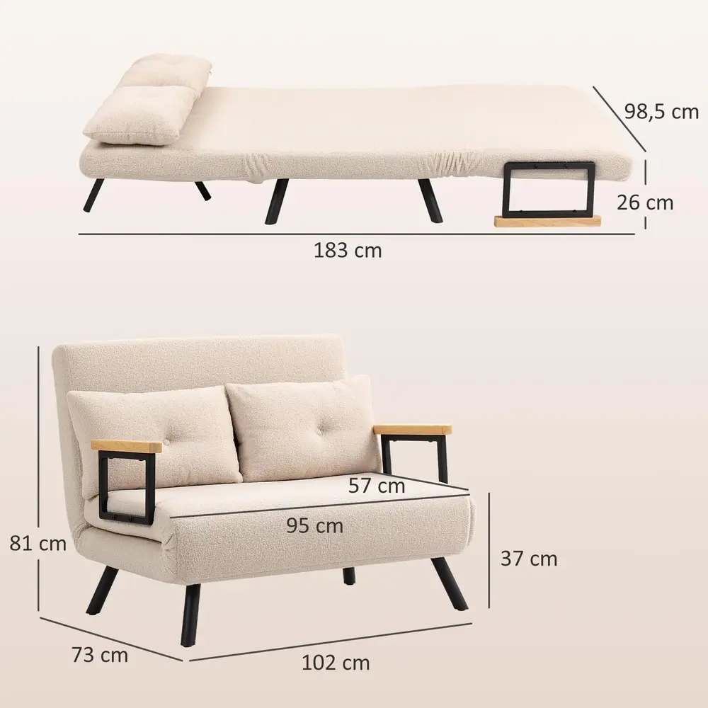 Bäddsoffa 2-sitssoffa i Sammetsoptik med Bäddfunktion