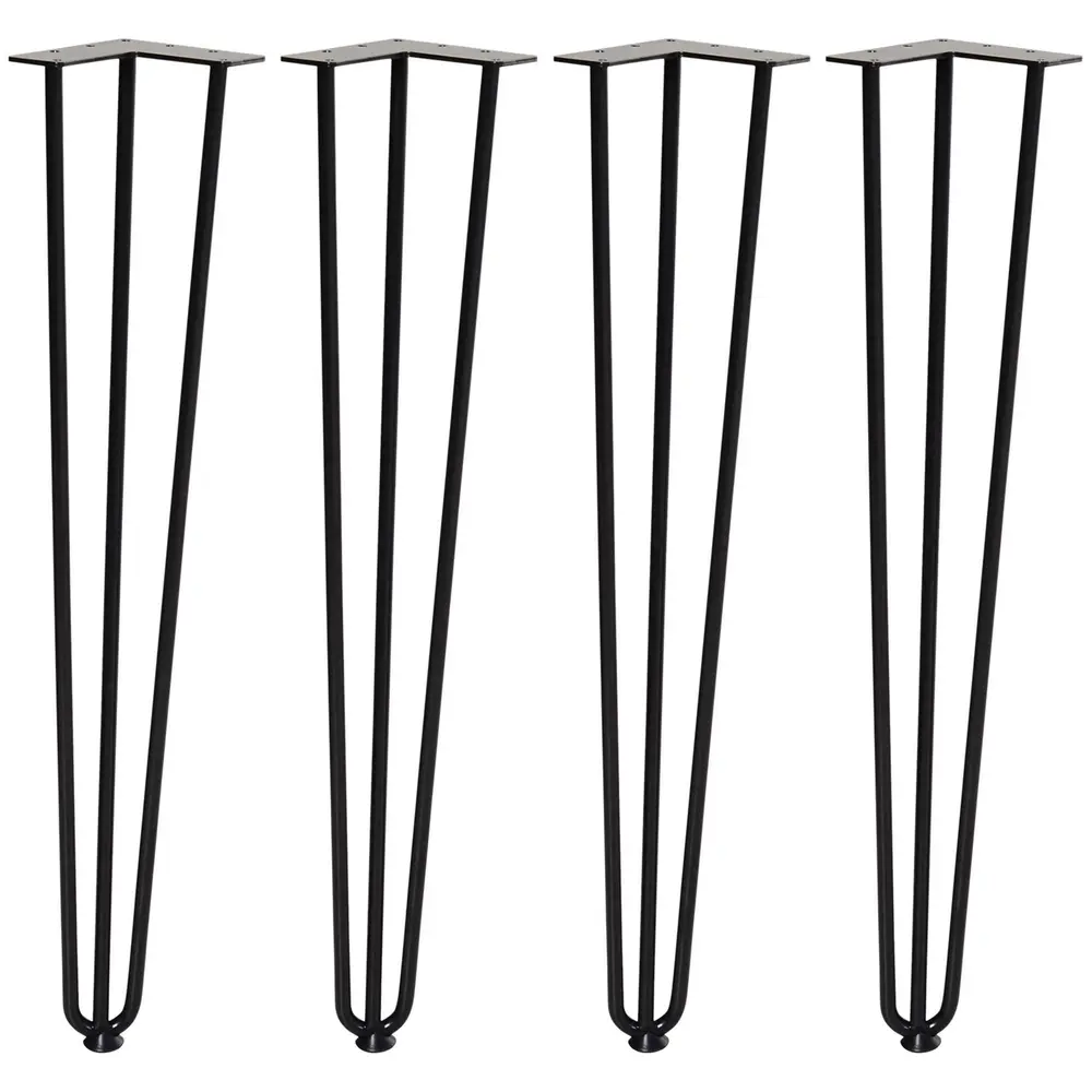 Bordsben Möbelfötter Set 4 Svart 12 x 12 x 72 Cm
