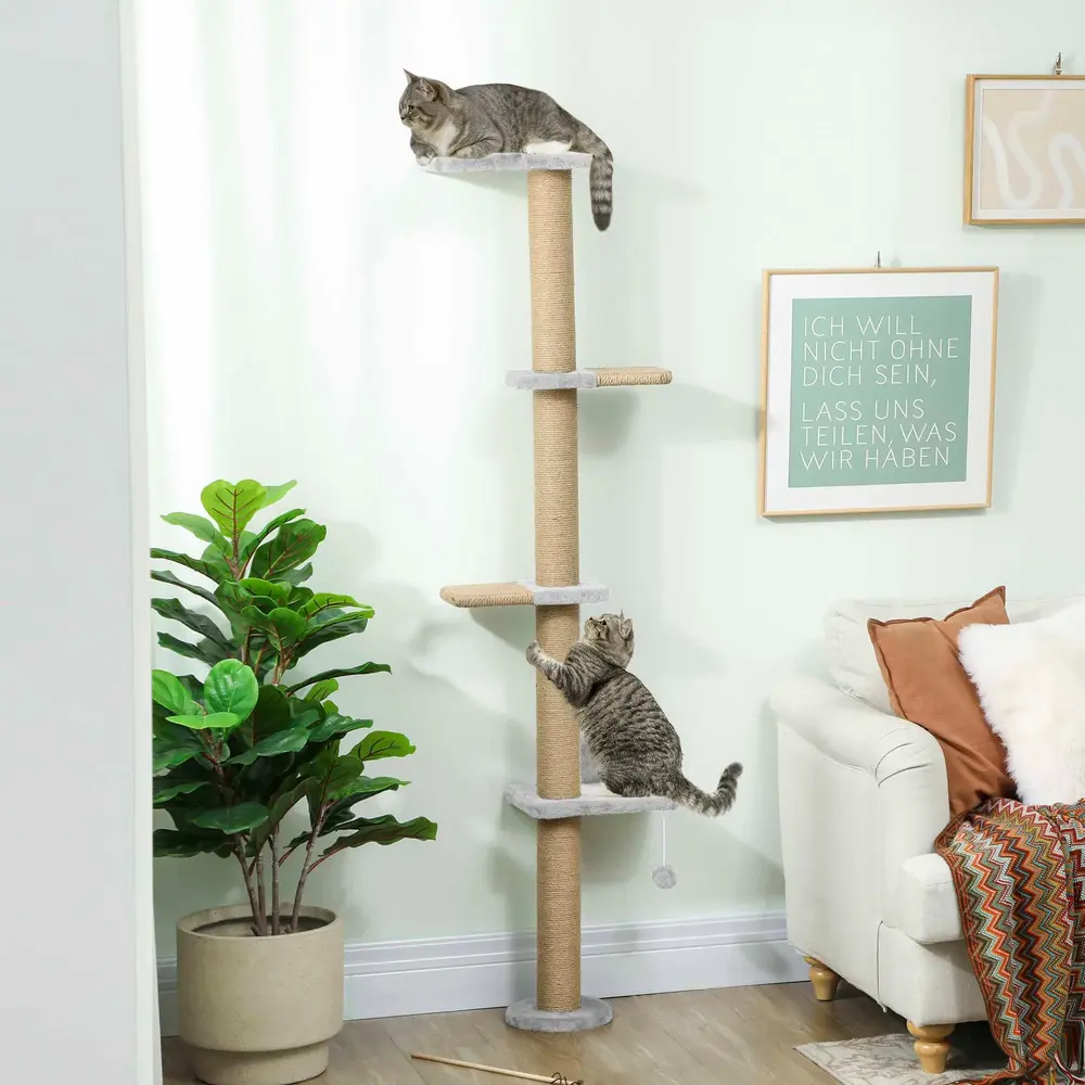 Kattklöspelare 5-våningsdesign Leksaker Sisalstolpar