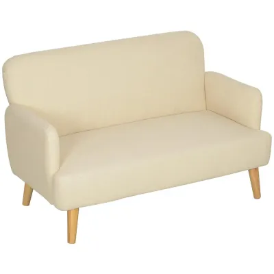 Soffa Loveseat Gräddvit av Sammetslook 130 x 74 x 79 cm