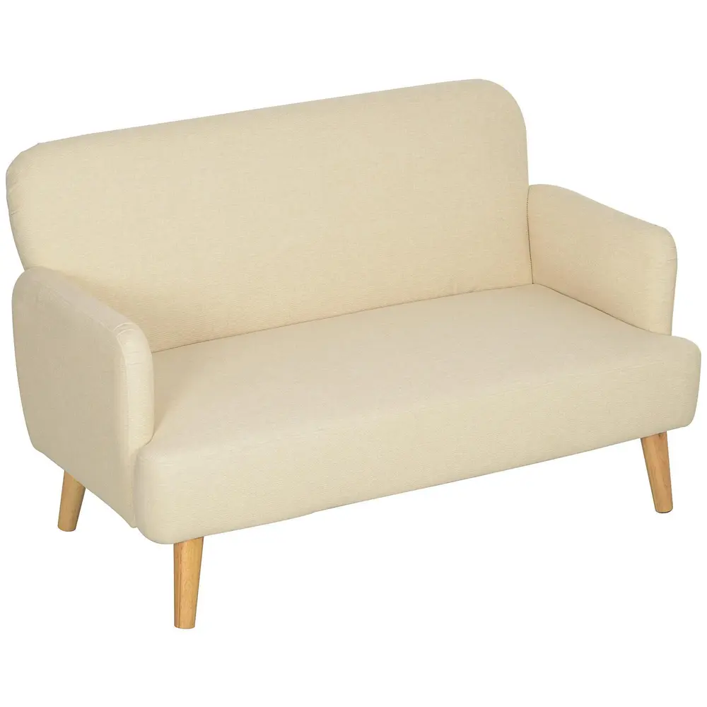 Soffa Loveseat Gräddvit av Sammetslook 130 x 74 x 79 Cm