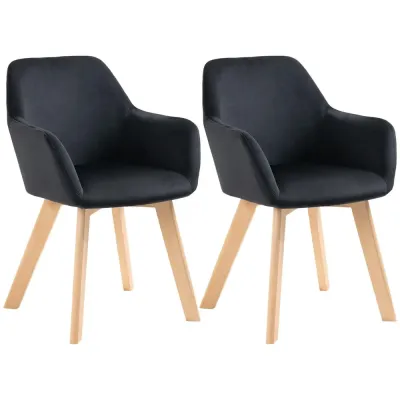 Matsalsstolar Köksstolar Svart av Polyester 54 x 57 x 80 cm