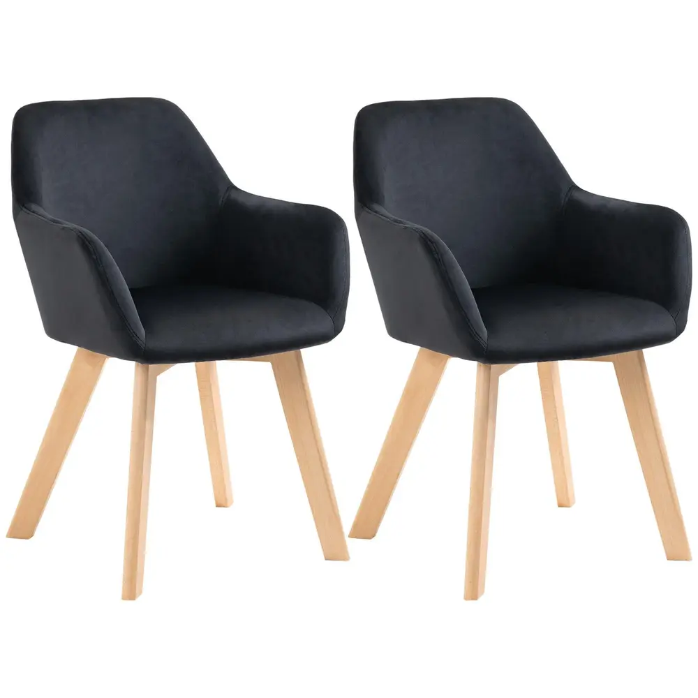 Matsalsstolar Köksstolar Svart av Polyester 54 x 57 x 80 Cm