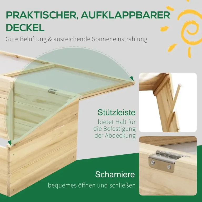 Drivbänk Kallbänk Träväxthus för Odling 100x50x35 cm