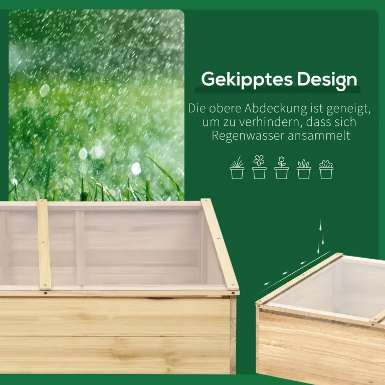Drivbänk Kallbänk Träväxthus för Odling 100x50x35 cm