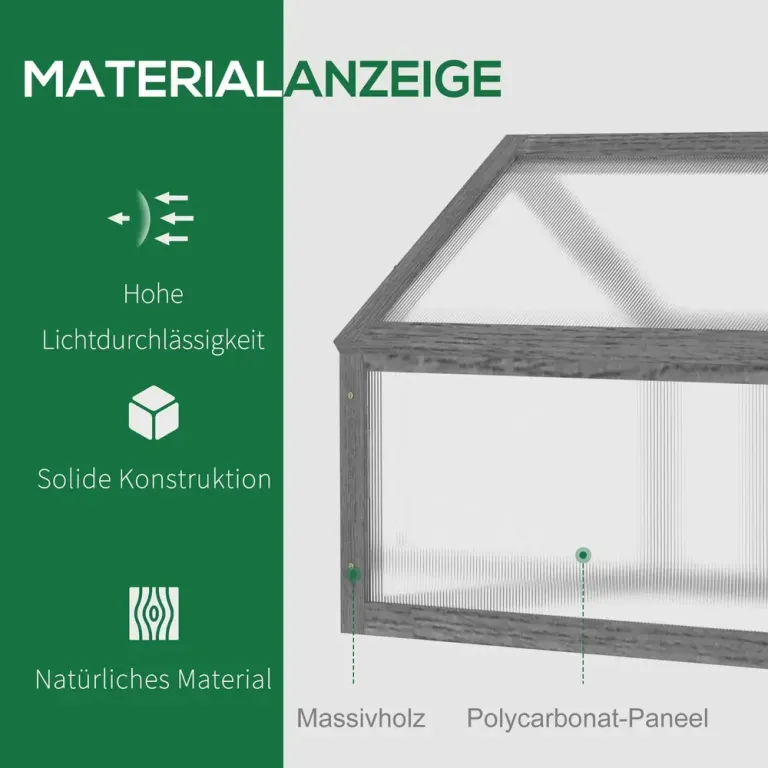 Drivbänk Miniväxthus Kallram med Lock Grå Ventilationshål