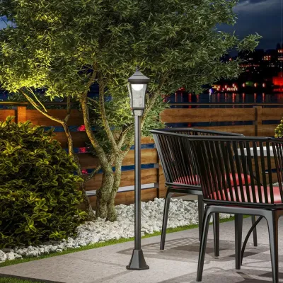 Sollampa med LED och Ljussensor för Utomhusbelysning 127 cm