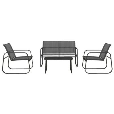 4-delat Trädgårdsset 2 Fåtöljer Soffa Glasbord 2-sits