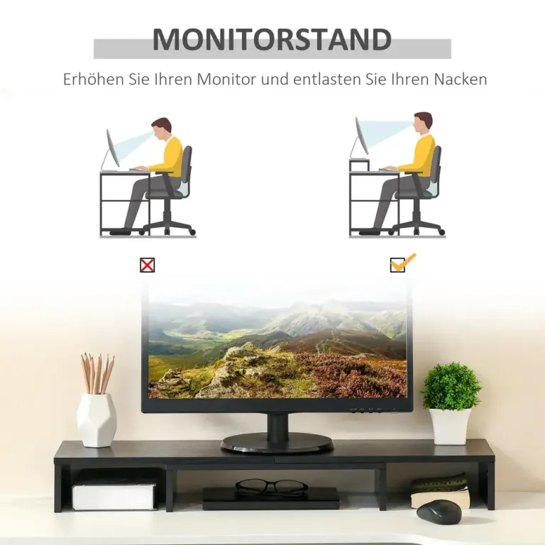 Dubbel Skärmställ Längd och Vridbar 80 Justerbart Monitorställ