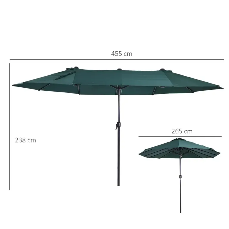Dubbelt Balkongparasoll med Vev Brett 460 x 270 x 241 cm