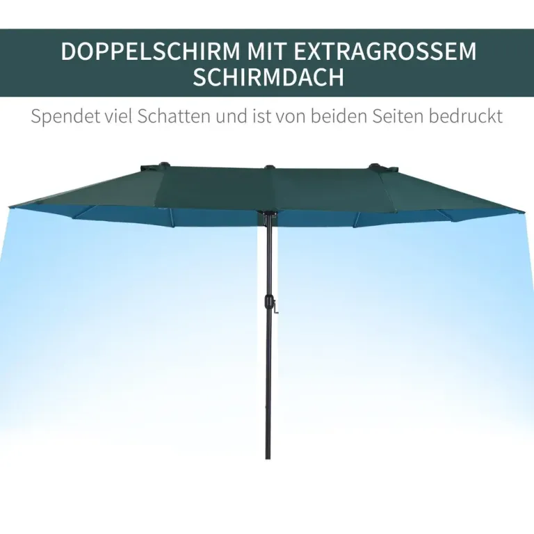 Dubbelt Balkongparasoll med Vev Brett 460 x 270 x 241 cm