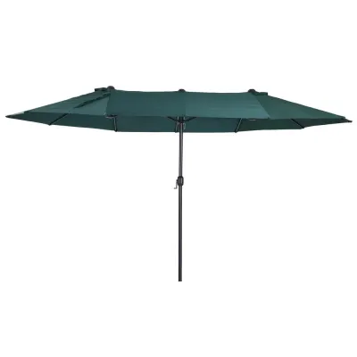 Dubbelt Balkongparasoll med Vev Brett 460 x 270 x 241 cm