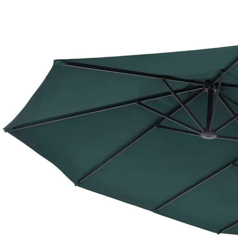 Dubbelt Balkongparasoll med Vev Brett 460 x 270 x 241 cm