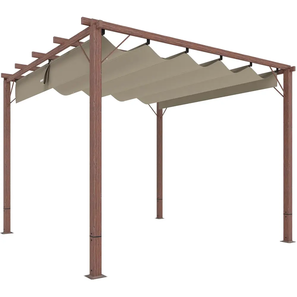 Trädgårdspergola med Uteplatstak Aluminiumstomme 3x3 M