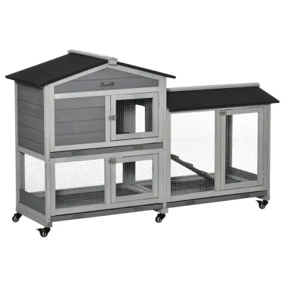 Rabbit Hutch 2-Vånings Kaninbur i Trä 157,4 x 53 x 99,5 cm
