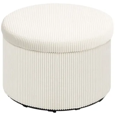 Pall Fotpall med Förvaringsutrymme Beige 60 x 60 x 41 cm