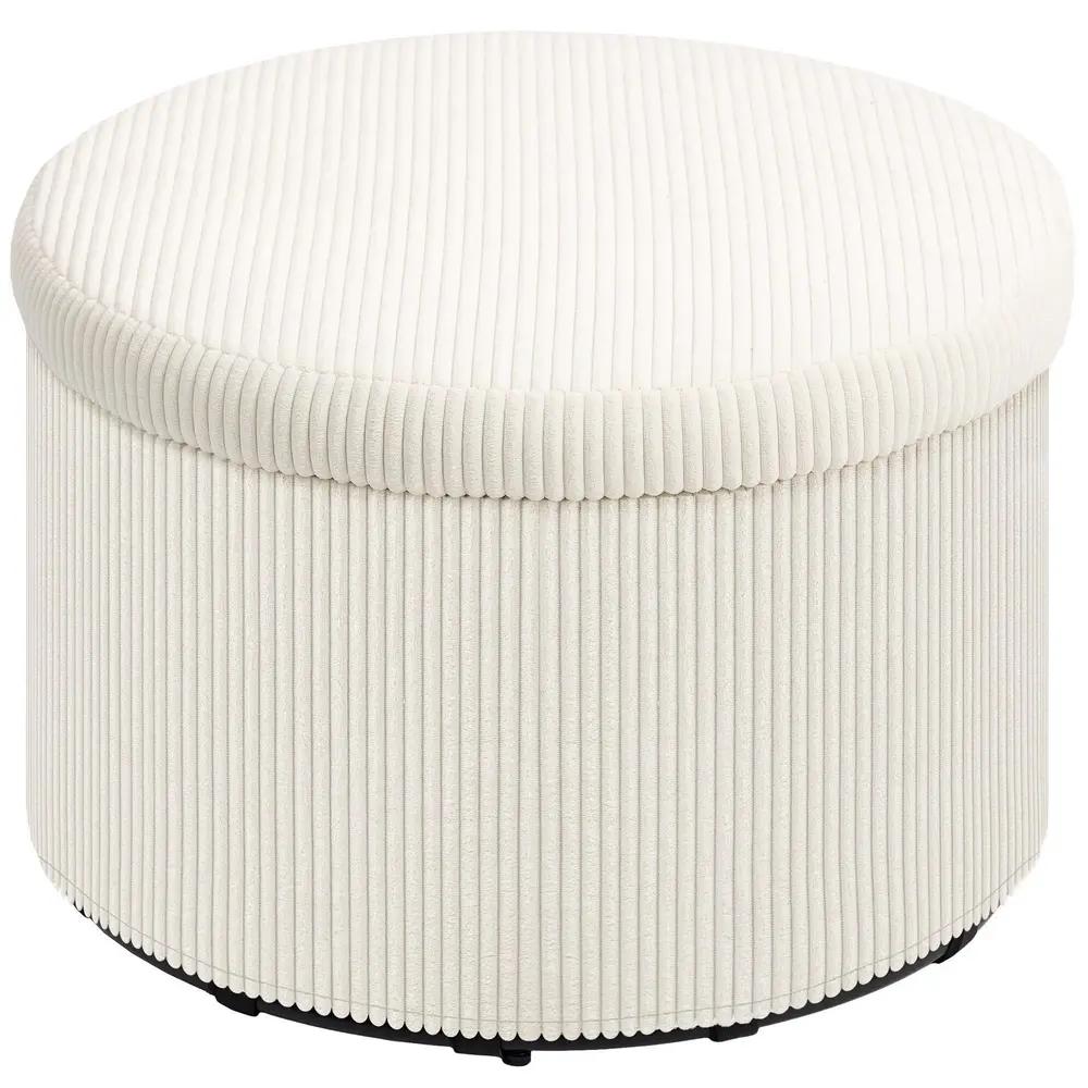 Pall Fotpall med Förvaringsutrymme Beige av 60 x 60 x 41 Cm