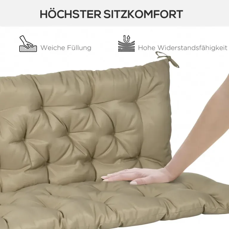Dynsits Dyna till Trädgårdsbänk och Hammock Bänkdyna Khaki Tjock